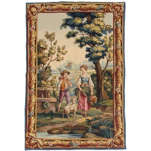 12137 Antique Aubussan France Rugs